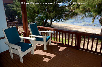 veranda of the beach bungalow at Tianas on Rarotonga