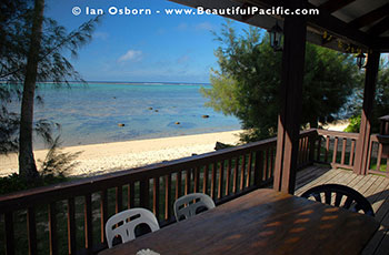 View overlooking Muri Beach taken from the bungalow veranda