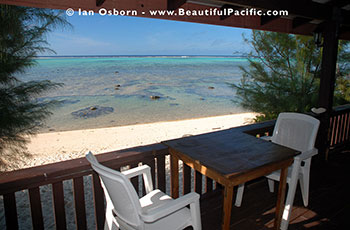 view of Muri Beach and Lagoon from the veranda of the Studio Room