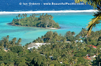 View of Taakoko Island and Muri Lagoon by Tianas Beach