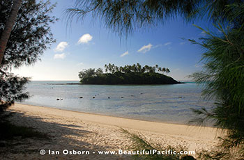 view of Taakoka Island in the afternoon taken from Tianas Beach